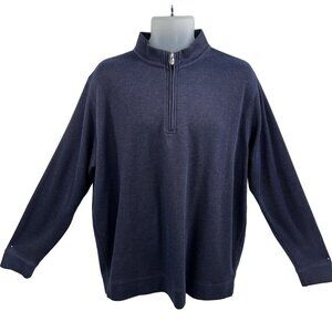 Peter Millar XL Mens Interlock Ottoman Quarter Zip Pullover banded cuffs and hem